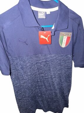 Puma Navy Italy FIGC Crest Polo